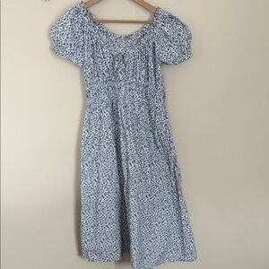 Blue Floral cottage core dress